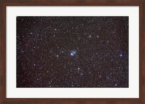 Framed Open cluster NGC 457 in the constellation Cassiopeia Print