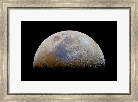 Framed moon with the transient Lunar-X visible at the terminator Print