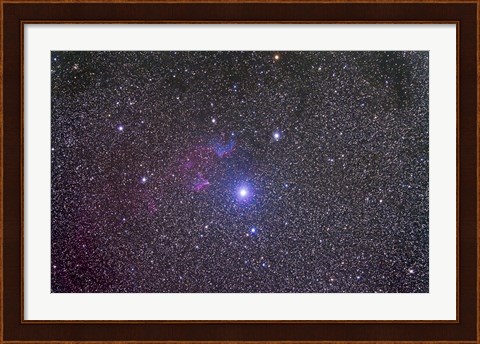 Framed IC 59 and IC 62 faint reflection nebulae near Gamma Cassiopeia Print
