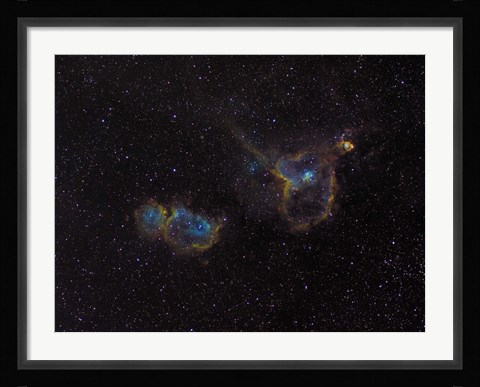 Framed Heart and Soul Nebulae Print