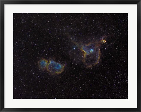 Framed Heart and Soul Nebulae Print