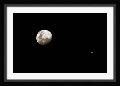 Framed Earth's moon and Jupiter separated by six degrees Print