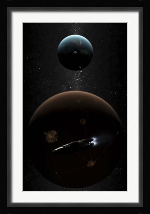 Framed Artist's concept illustrating the laws of asstrodynamics Print