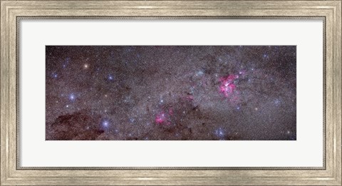 Framed Mosaic of the Carina Nebula and Crux area in the southern sky Print