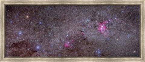Framed Mosaic of the Carina Nebula and Crux area in the southern sky Print