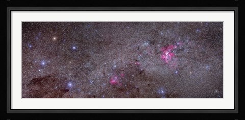 Framed Mosaic of the Carina Nebula and Crux area in the southern sky Print