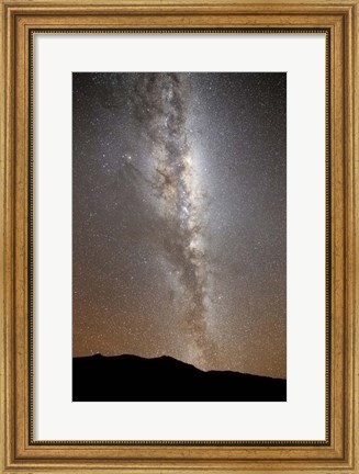 Framed Milky Way in vertical position rising from the horizon Print