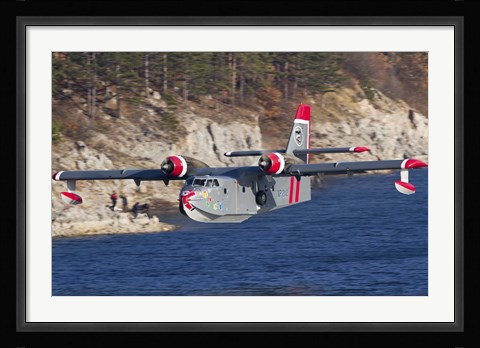 Framed Canadair CL-215-1A10 in flight over Bulgaria Print