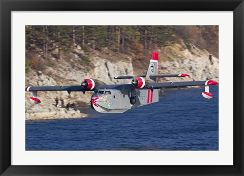 Framed Canadair CL-215-1A10 in flight over Bulgaria Print