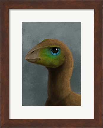 Framed Hypsilophodon dinosaur portrait Print