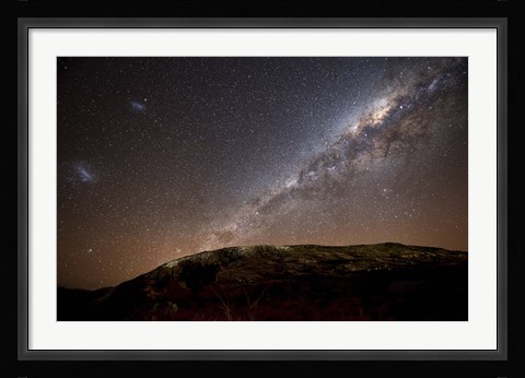 Framed Milky Way rising above the hills of Azul, Argentina Print