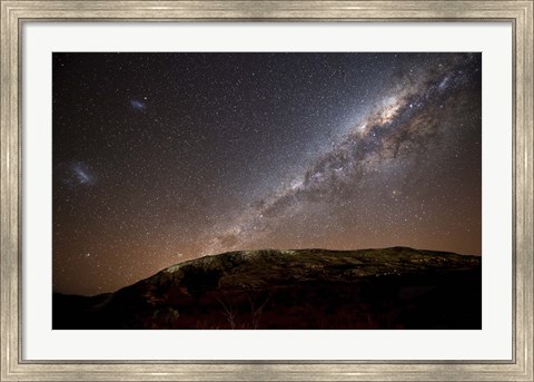 Framed Milky Way rising above the hills of Azul, Argentina Print
