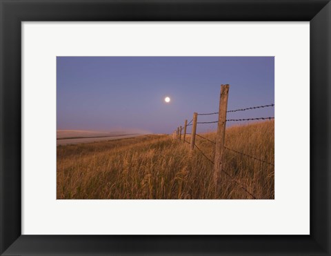 Framed Harvest Moon down the road, Gleichen, Alberta, Canada Print