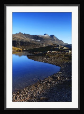 Framed Skittendalen mountain peaks in Troms County, Norway Print