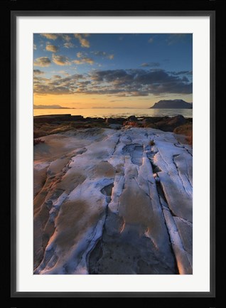 Framed Summer evening looking out over Vagsfjorden, Troms County, Norway Print