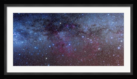 Framed constellations of Puppis and Vela in the southern Milky Way Print