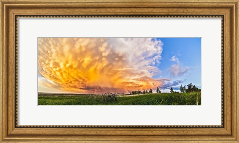 Framed Panoramic view of mammatocumulus clouds, Alberta, Canada Print