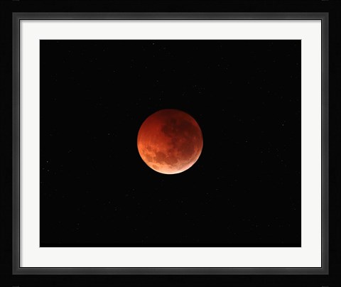Framed totality phase of a lunar eclipse during the 2010 solstice Print
