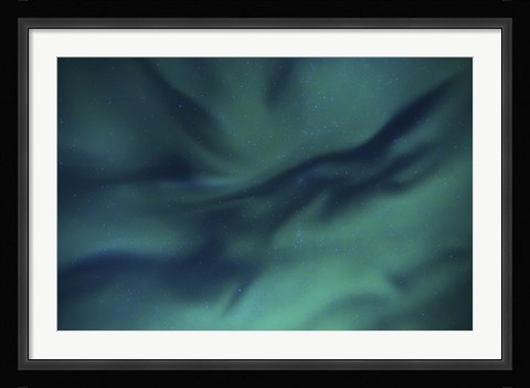 Framed Aurora Borealis over Sandstrand, Troms County, Norway Print