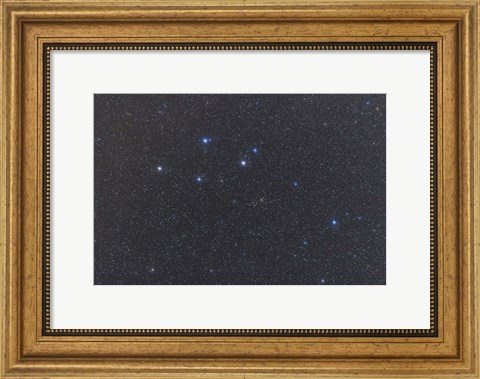 Framed Delphinus constellation on a hazy night Print