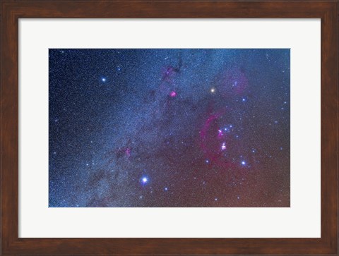 Framed Orion and the Winter Triangle stars Print