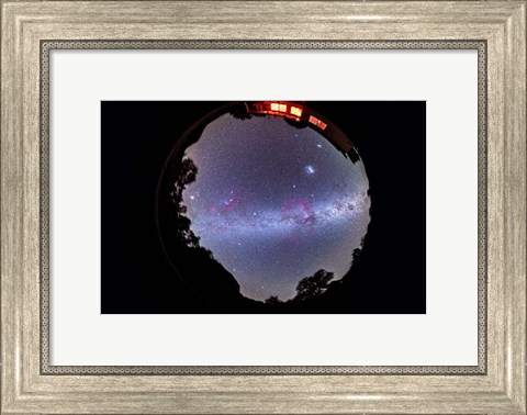Framed fish-eye 360 degree image of the entire southern sky Print