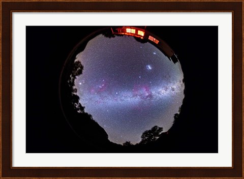 Framed fish-eye 360 degree image of the entire southern sky Print