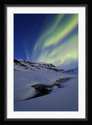 Framed Aurora Over Skittendalstinden in Troms County, Norway Print