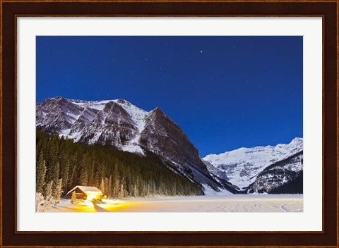 Framed Lake Louise on a clear night in Banff National Park, Alberta, Canada Print