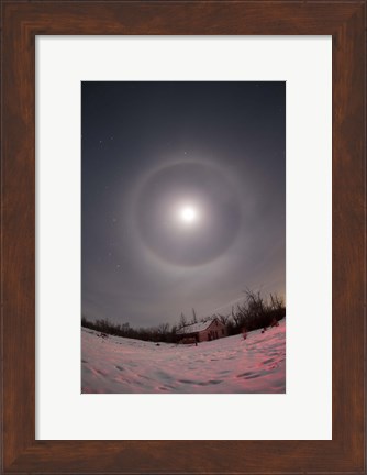 Framed Lunar halo taken near Gleichen, Alberta, Canada Print