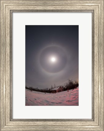 Framed Lunar halo taken near Gleichen, Alberta, Canada Print