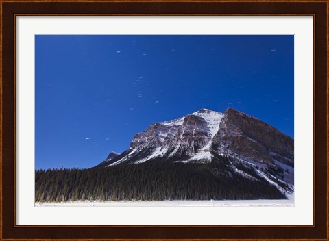 Framed Orion star trails above Mount Fairview, Alberta, Canada Print