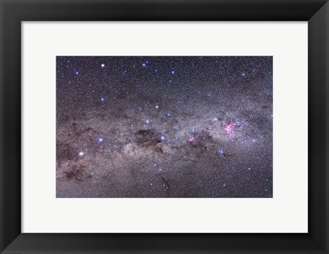 Framed Southern Milky Way with Eta Carinae, Crux and Alpha &amp; Beta Centauri Print