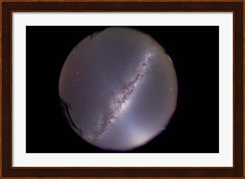 Framed Southern Milky Way with zodiacal light prominent in the east Print