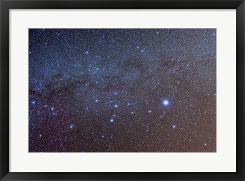 Framed constellation of Canis Major with nearby deep sky objects Print