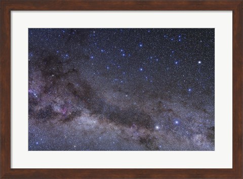 Framed constellation of Centaurus and its dark lanes of nebulosity Print