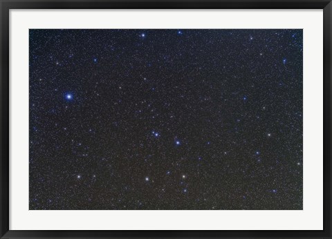 Framed constellations of Corvus and Crater with nearby deep sky objects Print