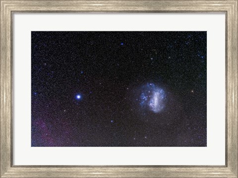 Framed Large Magellanic Cloud and bright star Canopus Print