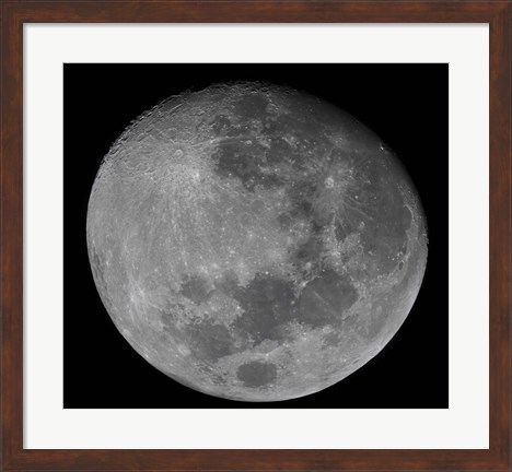 Framed waxing gibbous moon in a high resolution mosaic Print