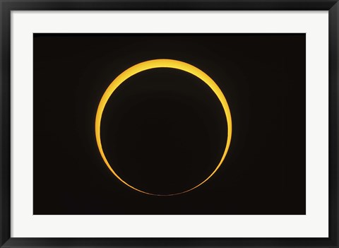 Framed Annular eclipse showing reverse Baily&#39;s beads effect Print