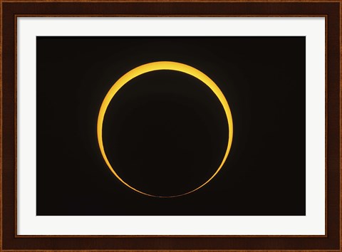 Framed Annular eclipse showing reverse Baily&#39;s beads effect Print