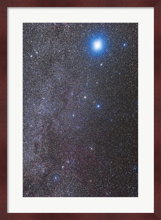 Framed Constellations Canis Major and Puppis with nearby deep sky objects Print