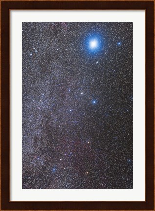 Framed Constellations Canis Major and Puppis with nearby deep sky objects Print