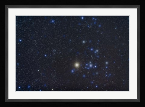 Framed Open cluster Hyades and giant star Aldebaran in the constellation of Taurus Print