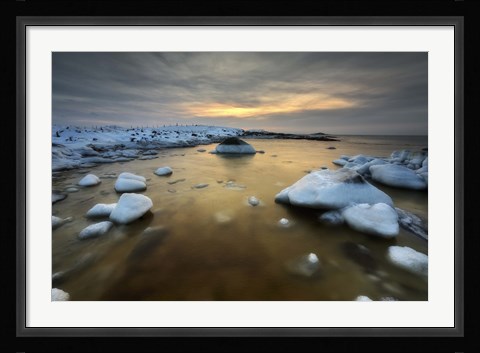 Framed frozen, rusty bay on Andoya Island in Nordland County, Norway Print