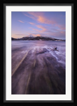 Framed Sunrise over Tjeldsundet in Troms County, Norway Print