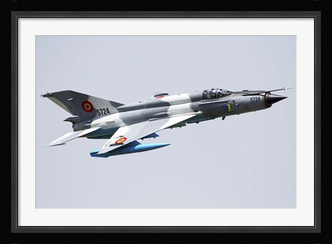 Framed Romanian Air Force MiG-21 Lancer over Romania Print
