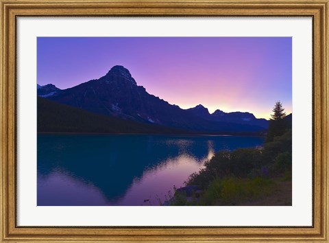 Framed Twilight at Mt Cephren, Waterfowl Lakes, Banff National Park, Alberta, Canada Print