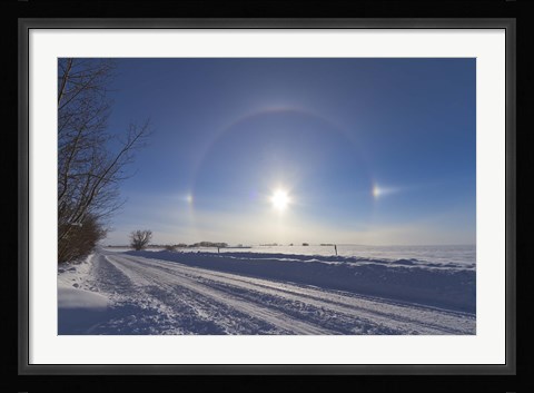 Framed Solar halo and sundogs in southern Alberta, Canada Print