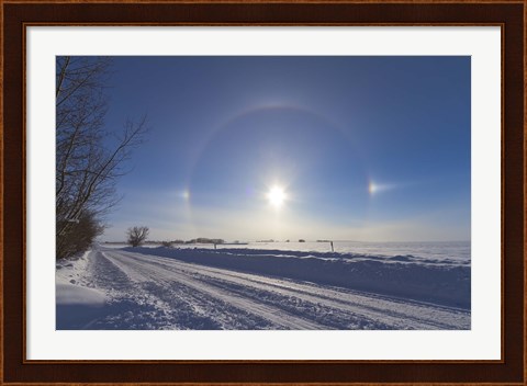 Framed Solar halo and sundogs in southern Alberta, Canada Print